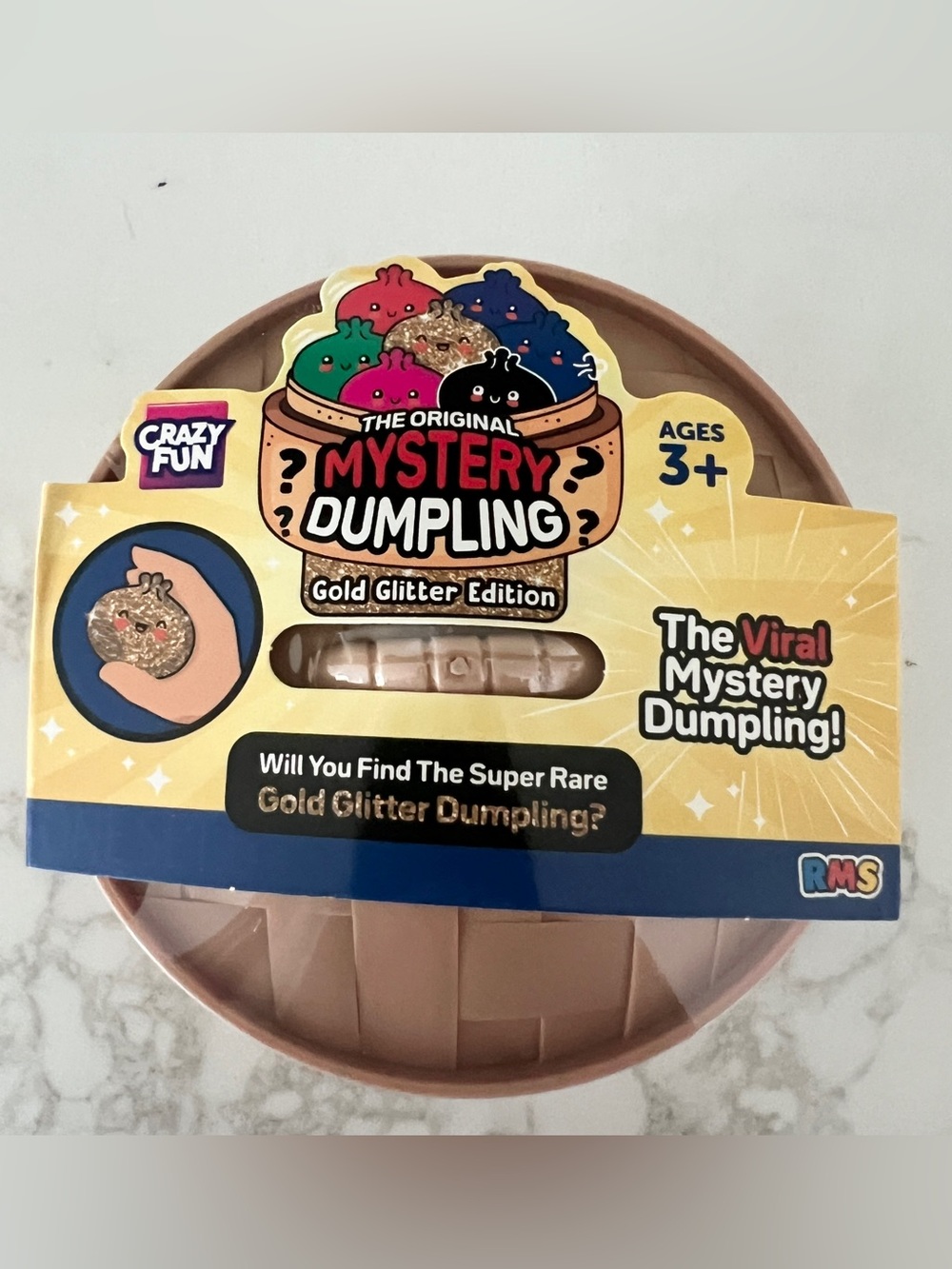 Mystery dumpling crazy fun RMS viral squishy five below gold glitter